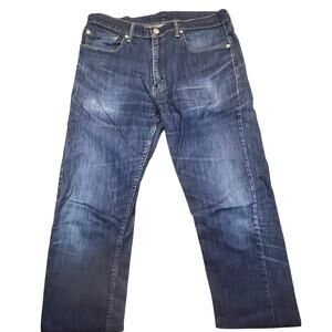 Levi’s Strauss 513 Dark Blue Jeans 34x34 Men Slim Straight Fit Denim Pants